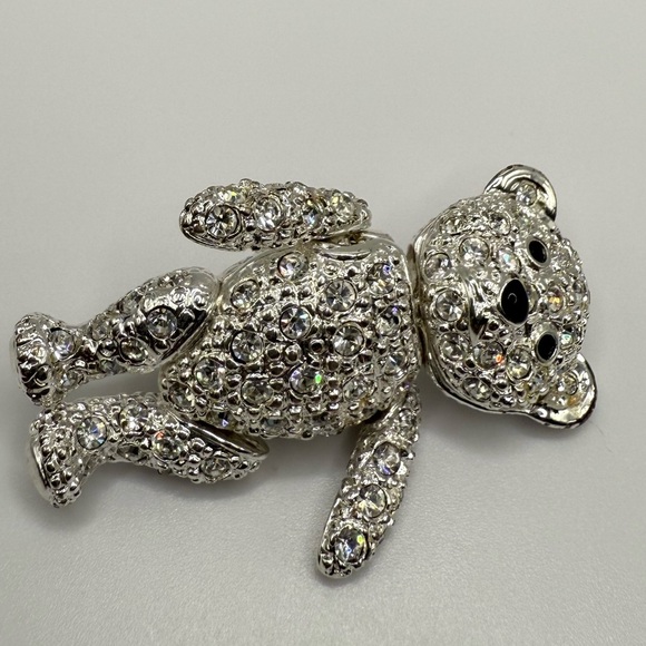 Sparkling Crystal Teddy Bear Brooch - Picture 1 of 3